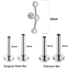 1PC G23 Titanium&Steel 16G CZ Gem Triangle Labret Lip Ring Crystal Cluster Ear Cartilage Tragus Helix Piercing Screw Fit Top 16g