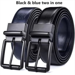 1Pcs Men's Leather Reversible Belt Roller Buckle 34mm Wide 1 Reverse for 2 Colors Suitable for pairing Casual Jean