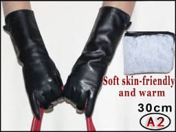 Women's Long Natural Leather Gloves Long Thick Thin Touch Screen High-end Sheepskin Gloves Winter Warm Leather Sleeve New Style