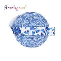 BRISTLEGRASS 2 5 10 Yard 5/8" 15mm Rainbow Rose Flower Floral Print Fold Over Elastic FOE Spandex Band Tape Hair Tie Sewing Trim