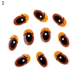 10Pcs 3D Plastic Eyes Dolls Eyes Cute Colorful Oval Cartoon Kids Stuffed Animals Plush Eyes DIY Handmade Dolls Accessories Toys