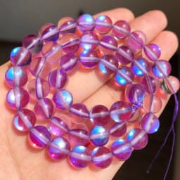 Matte Austria White Pink Crystal MoonStone Glitter Round Natural Loose Bead For Jewelry Making Diy Bracelet Necklace 6 8 10 mm