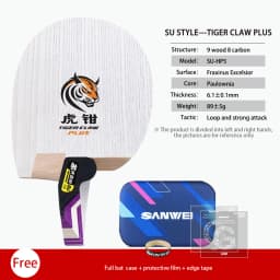 Original SANWEI Table Tennis Blade Su Style Tiger Claw Plus Series Penhold Racket Ping Pong Blade Professional Ping Pong Paddles