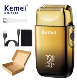 Kemei TX10 New Electric Shaver with LED Display Rechargeable Beard Shaver Men's Bald Shaver Original Blade Accessories