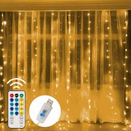 LED Curtain String Lights Christmas Garland Decor Fairy Light 8 Modes USB Remote Control Wedding Holiday Party for Bedroom Home