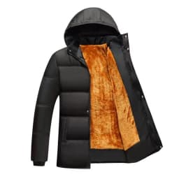 Thickened Fleece Warm Cotton Jacket Men's Winter Clothes Middle-Large Size Dad Style Outerwear Youth Trendy Travel Coat