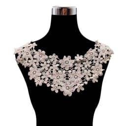 Lace Floral Embroidery Fabric Fake Collar for Needlework White Embroidery Lace Fabric Applique DIY Dress Sewing Supplies Craft