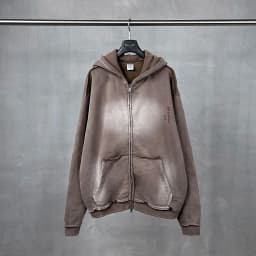 Men's Zip Up Hoodies Y2k Distressed Washed Oversize Cardigan Hoodie Plus Plush Tie-dye Fraying Hooded Sweatshirt Autumn Winter