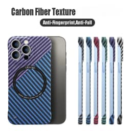 Ultra Thin Carbon Fiber Magnetic Case for iPhone 18 Pro Max 17 Air 16 15 14 13 11 12 For Magsafe Charging Frameless Hard Cover