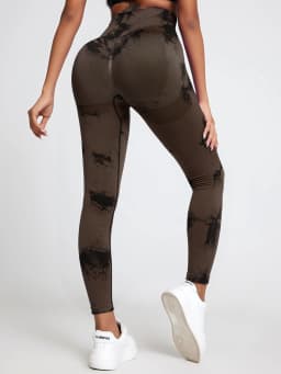 Tie Dye Seamless High Waisted Workout Leggings For Women Scrunch Butt Lifting Yoga Gym Athletic Pants