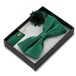 Bowtie Man Flower Brooch Set With Box Pocket Square Butterfly Lapel Pin Bow Tie Set For Men Wedding Suit Accessories Gift Cravat