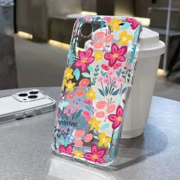 Flower Shockproof Phone Case For iPhone 11 12 13 15 14 16 Pro Max 16E XR X XSmax 7 8 Plus SE Fundas Shockproof Transparent Cover