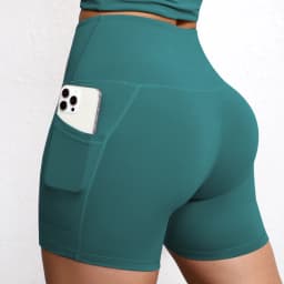 Solid Color Yoga Pants With Pockets Quick Drying High Waisted Gym Push Up Yoga Shorts for Woman Breathable Workout Fitness Short
