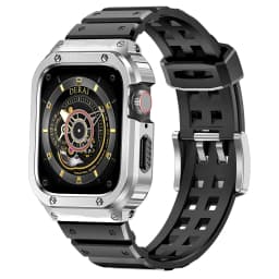Stainless Steel case+silicone strap For Apple Watch Band 45mm 44mm 44 mm iwatch 4 5 SE 6 Cover bracelet apple watch serie 7 45mm