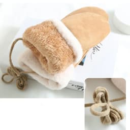 Suede Mittens Women Winter Keep Warm Thickened Hanging Rope Gloves Cute Lovely Sweety Windproof Outdoor Drive Cycling