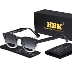 HBK Retro Round Men Sunglasses Punk Propionic Acid Pin Temple Luxury Sun Glasses Women Sports Leisure Party Eyewear UV400