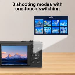 Ourlife Digital Camera 5K 80MP 18X Digital Zoom Dual IPS Screen Camera WIFI Cam Vintage Vlog Video Recorder for Photography