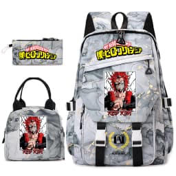 My Hero Academia Anime Print School Backpack Set for Girls Casual Lightweight Student Bookbag with Lunch Bag Pencil Case