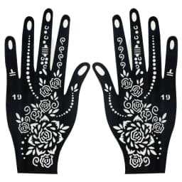 Pattern Tattoo Stencils for Women Hollow Henna Flower Tattoo Stencils for Hand Fingers Reusable Tattoo Templates Tattoo Tools