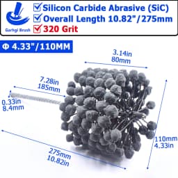 320Grit Cylinder Hone Ball Brush Tool Silicon Carbide Metal Engine Valve Guides Deburring Carbon Removal Crosshatching Polishing
