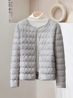 Lightweight Short Women's down Jacket 2026 Autumn Winter round Neck Adjustable V-Neck Warm Inner Wear Outerwear Korean Style ...
