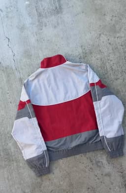 Y2K Loose Red White Spliced Bomber Jacket Oversized Zipper Racing Jacket Men Women Casual Sports Light Jackets Windproof Coat