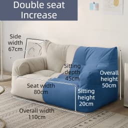 2 Person Bean Bag Sofas Relaxing Soft Lazy Puffs Sofa Living Room Comfortable Backrest Chair Portable Sleeping Sofas Furniture