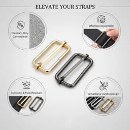 10pcs Metal Triglide Slides Rectangle Adjustable Webbing Slider Strap Pin Buckle for Belt Bags Luggage DIY Craft Accessories