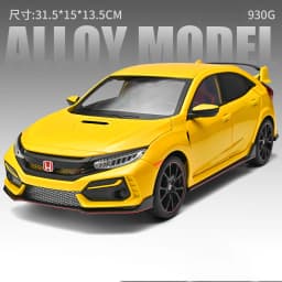 Large Size 1:18 HONDA CIVIC TYPE-R FK8 Hatchback Alloy Sports Car Model Diecasts Metal Track Racing Car Vehicles Model Kids Gift