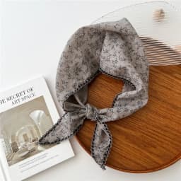 Simple Floral Scarves Triangle Headscarf Summer Outdoor Head Neck Sun Protective Scarf for Woman