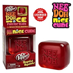 Dr Pepper X NeeDoh Nice Cube Squishy Soft Squeeze Fidget Cube Stress Relief Anxiety Relief Sensory Toy for Kids and Adults