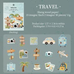 30 Sheets/Bag Cozy Home Decor Themed Embossed Sticker Set for DIY Scrapbook Phone Case Decoration Gift Craft Supplies