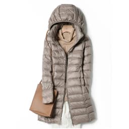 Plus Size Winter Womens Down Jackets Long Ultra Light Thin Casual Coat Puffer Jacket Slim Remove Hooded Parka Portable Windproof