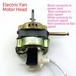 12-inch Fan Motor Replacement for FT-30 Table Floor Fans Metal Housing 10mm Mounting Plate 9mm Shaft 8mm Output