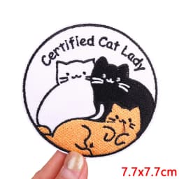 Hot New Animal Cat Embroidered Patches Iron On Patches For Clothing Thermoadhesive Patches Cartoon/Frog Dinosaur Duck Patch DIY