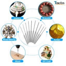 TOKTOS 10PCS HSS Micro Drill Bits 0.5-2.3mm 2.35mm Shank Precision Twist Drill Set for Jewelry Making Metalworking DIY Tools