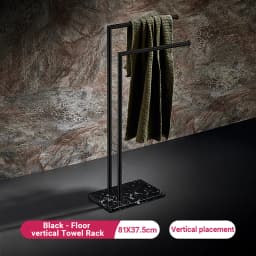 Floor Standing Marble Stone Base Luxury Hotel Towel Rack Holder Towel Storage Shelf Brush Gold Towel Bar FR1052