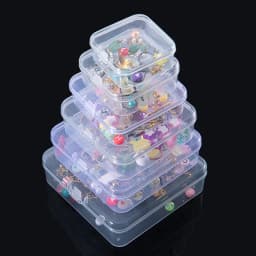 1pc Mini Rectangular Transparent Plastic Box Necklace and Earring Jewelry Packaging Dust-Proof Box Bead Storage Box