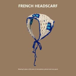 Creative Multicolor Knitting Flower Headband Little Daisy French Crochet Triangle Headscarf Spring Outing Pastoral Style Scarf