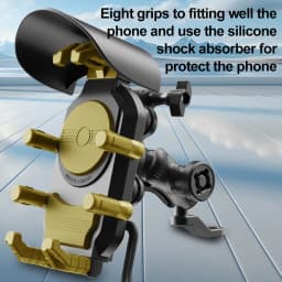 Shockproof Motorcycle Phone Holder 15W Wireless Charger & 18W USB 30W Type C Fast Charging Motorbike Bicycle Bike Scooter Stand