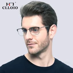 CLLOIO Ultralight Business Men Glasses Reading Glasses Anti Blue Light Myopia Prescription Glasses Hyperopia Optical Eyeglasses