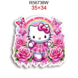 Hello Cat 10pcs/lot San Resin Planar Transparent Glitter Acrylic Flatback for Charms DIY Bow Craft Supplies Phone Case Decor