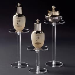 Acrylic Transparent Jewelry Perfume Cosmetics Display Stand Frame Round Diamond Ring Holder Bracket Small Doll Model Organizer
