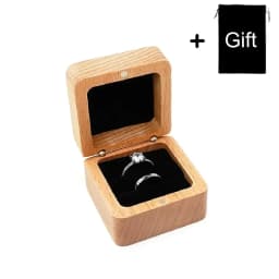 Personalized Natural Wood Ring Box Jewelry Ring Proposal Engagement Wedding Organizer Golden Marriage Lover Anniversary Gift