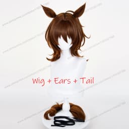 Agnes Tachyon Cosplay Wig 43cm Short Mixed Brown Women Wigs Anime Cosplay Wig Halloween Heat Resistant Synthetic Hair