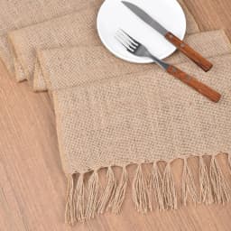Burlap Table Runner Natural Farmhouse Jute Table Runner Thanksgiving Rustic Table Runner for Home Dining Christmas Table Decor