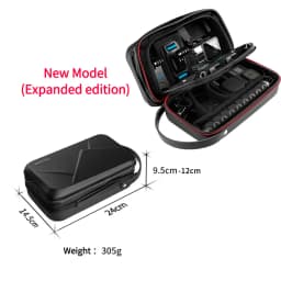 TELESIN Waterproof Carrying Adjustable Space Bag PU for GoPro Hero 13 12 11 10 9 8 7 6 Insta360 Osmo Action Accessories Bag