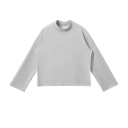 Personalized LOGO custom 350G cotton men's BOXY short and wide half-high neck long-sleeved hem burr sweater