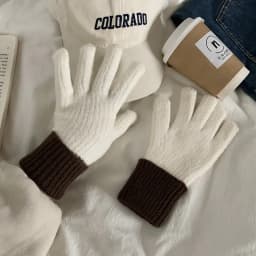 Women Winter Thickened Windproof Keep Warm Fingertip Touch Screen Knitted Gloves Fashion Color Spelling Soft