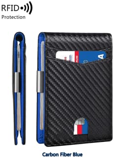 Men's Slim Thin Minimalist Front Pocket Wallets Men RFID Blocking Protected Portable Card Holder 12 Card Multifunctional Wallet